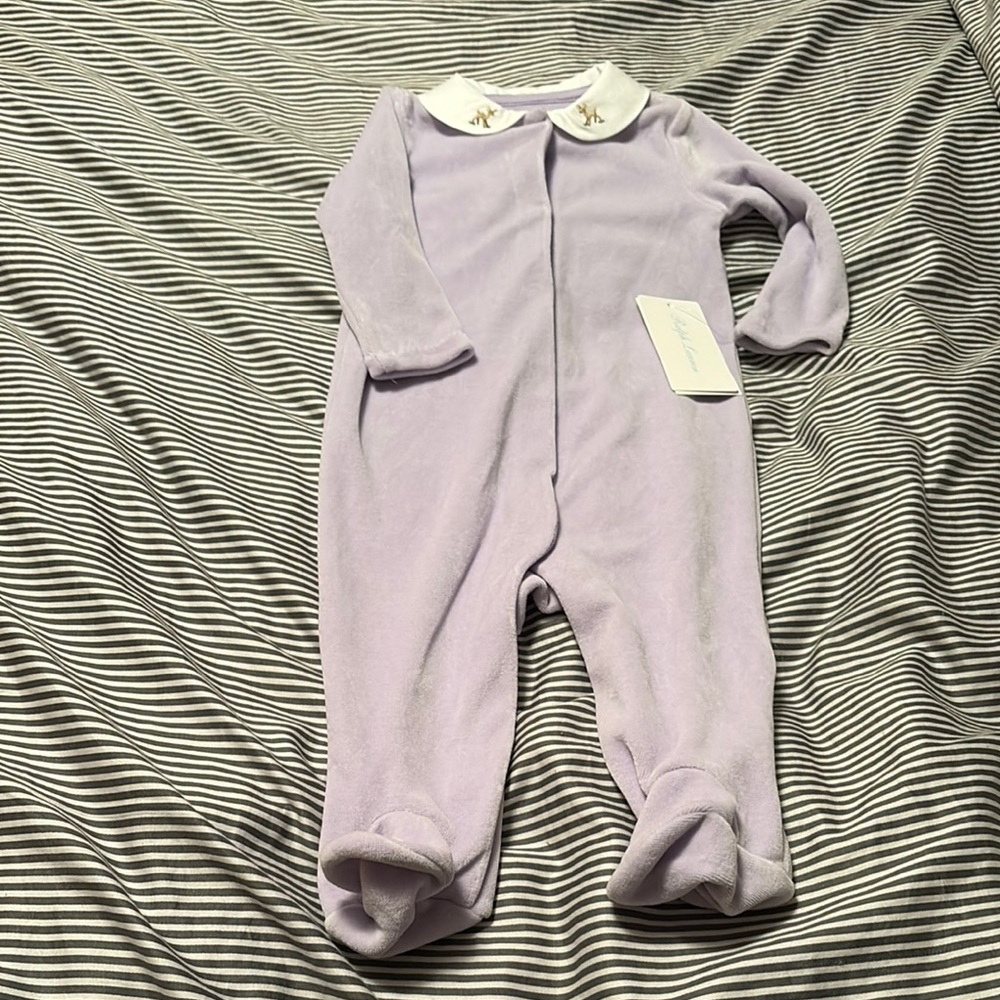Ralph Lauren Lavender Baby Timeless  footie